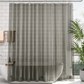 Rideau de douche imperméable avec aimants et crochets en bas