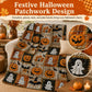 ⏳DERNIER JOUR DE PROMO -50 % 🎃 Couverture en flanelle patchwork d'Halloween