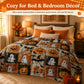 ⏳DERNIER JOUR DE PROMO -50 % 🎃 Couverture en flanelle patchwork d'Halloween