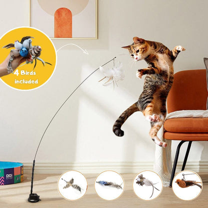 💕Ensemble de jouets interactifs pour chats avec simulation d'oiseau