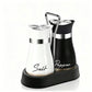 📢 -50% ! 🐧 Set Salière et Poivrière Design Pingouin – Inox 304 + Verre – 15,5×16 cm – 8 Coloris – Couvercle Doseur de Précision – Caddy Inclus 🧂