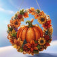 🔥‑50% PROMO FLASH🎃 Couronne d’automne potiron losanges, kit de bricolage complet, décoration suspendue chaleureuse pour la maison ✨🍂