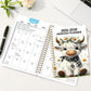Agenda mensuel 2026-2030 - Vache des Highlands mignonne