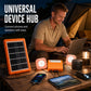 ☀️🔋 Système d'énergie solaire portable – Générateur solaire USB/Type-C avec 2 lampes LED