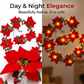 Christmas Poinsettia Flower String Lights