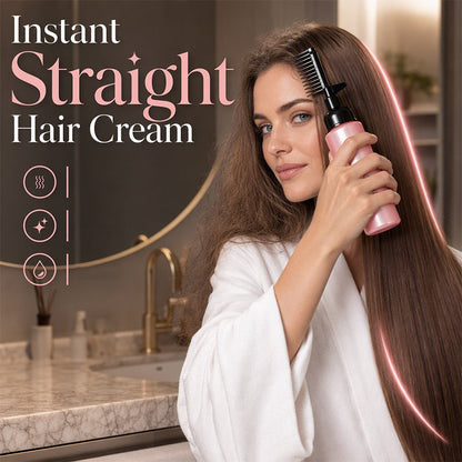 Crème lissante pour cheveux avec peigne intégré