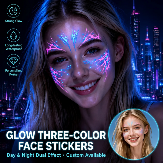 Autocollants de tatouage lumineux pour le visage d'Halloween