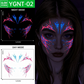 Autocollants de tatouage lumineux pour le visage d'Halloween