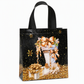 🎁✨ Sac Cadeau Fourre-Tout en Non-Tissé de Noël Noir – Motif Feuille d'Or, Poignées Solides et Tissu Réutilisable