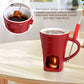 🍫✨ PROMO FLASH : 50% DE RÉDUCTION ! Tasse à Fondue en Céramique avec Fourchette – Chocolat & Fromage Chauffés à la Bougie, Foyer Intégré 200 ml for une Pause Gourmande Réconfortante ✨