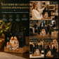 🎁✨ Sac Cadeau Fourre-Tout en Non-Tissé de Noël Noir – Motif Feuille d'Or, Poignées Solides et Tissu Réutilisable