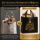 🎁✨ Sac Cadeau Fourre-Tout en Non-Tissé de Noël Noir – Motif Feuille d'Or, Poignées Solides et Tissu Réutilisable