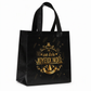 🎁✨ Sac Cadeau Fourre-Tout en Non-Tissé de Noël Noir – Motif Feuille d'Or, Poignées Solides et Tissu Réutilisable