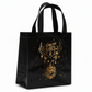 🎁✨ Sac Cadeau Fourre-Tout en Non-Tissé de Noël Noir – Motif Feuille d'Or, Poignées Solides et Tissu Réutilisable
