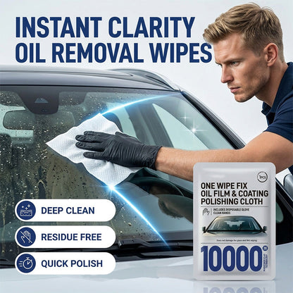 Lingettes nettoyantes pour vitres de voiture
