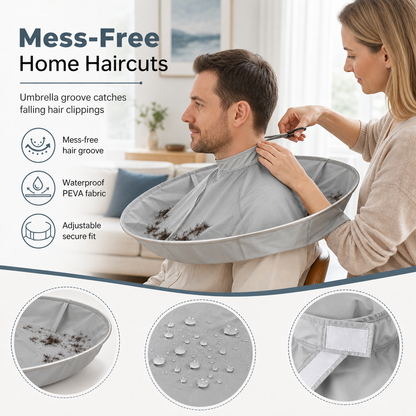 Cape de coiffure respirante grise pour adulte, taille moyenne, et blouse de salon de coloration sans odeur