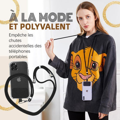 Cordons de téléphone universels en nylon avec écusson sur le corps