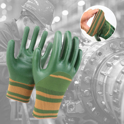 Gants de travail enduits de caoutchouc avec poignet tricoté