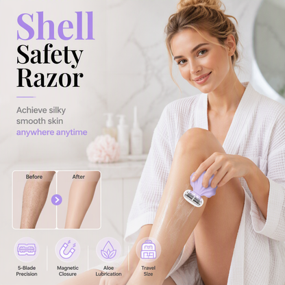 Rasoir manuel portable en forme de coquillage pour femmes