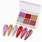 💅✨ Poudre pour ongles chromée unie 6 couleurs – Effet miroir métallique à appliquer par frottement