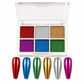 💅✨ Poudre pour ongles chromée unie 6 couleurs – Effet miroir métallique à appliquer par frottement
