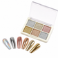 💅✨ Poudre pour ongles chromée unie 6 couleurs – Effet miroir métallique à appliquer par frottement