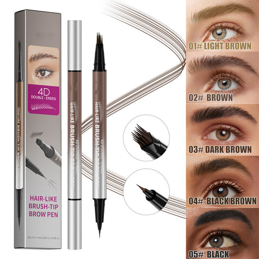 Stylo à sourcils liquide imperméable 2-en-1