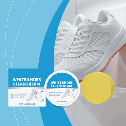 Crème nettoyante sans eau pour chaussures blanches