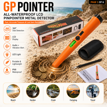 🔎 Détecteur de métaux portable haute sensibilité IP68 – Idéal pour la plage, le jardin et la recherche ✨