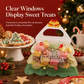 Sac cadeau transparent mignon en forme de sapin de Noël avec poignée