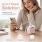 Batterie externe magnétique sans fil 6 en 1 avec prise murale intégrée