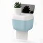 Porte-papier toilette mural sans perçage avec distributeur de mouchoirs et étagère de rangement