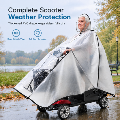 🌧️ Housse de pluie pour scooter de mobilité – Auvent imperméable en PVC couvrant intégralement le sol