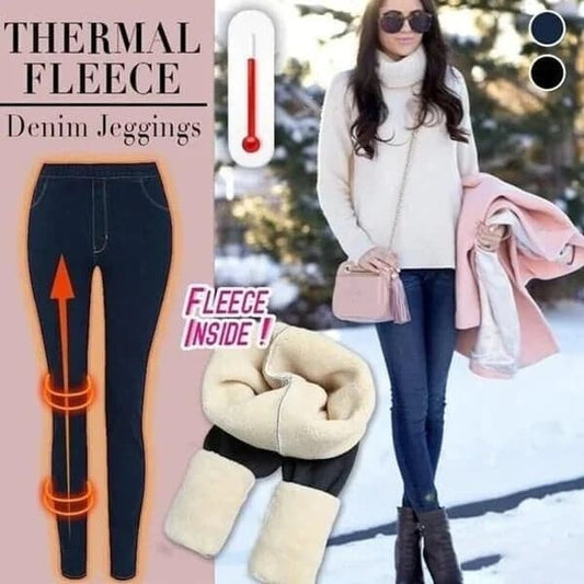 🔥Jeggings en denim polaire thermique