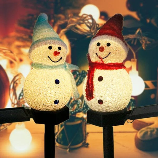 🎄🎅Vente de Noël -- Lampe bonhomme de neige solaire étanche☃️