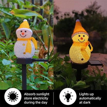 🎄🎅Vente de Noël -- Lampe bonhomme de neige solaire étanche☃️