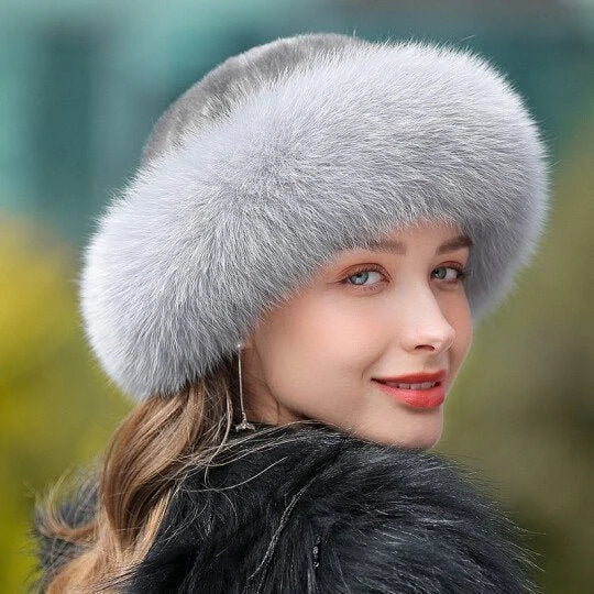 Bonnet d'hiver en fourrure pour femme-5