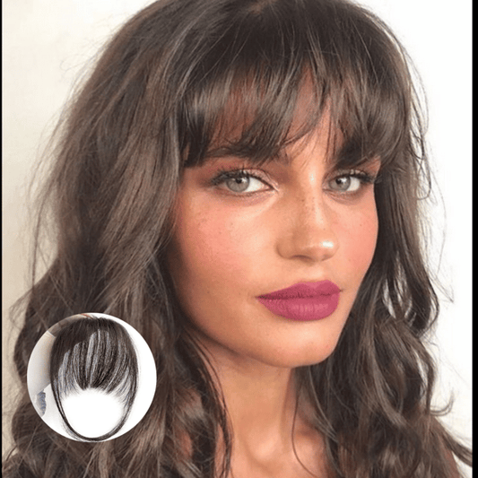 💖 Franges à clipser 100% extensions de cheveux authentiques franges aériennes